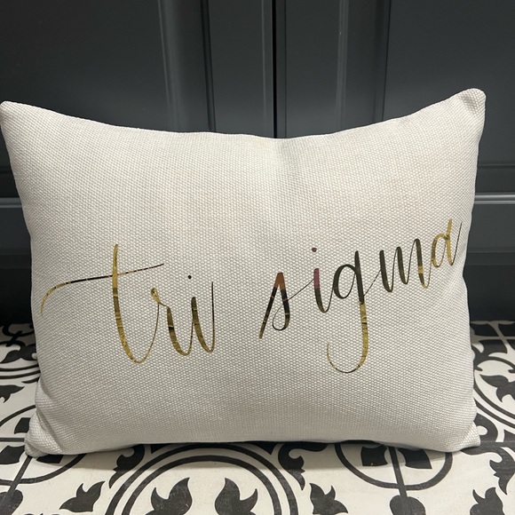 Other - Tri Sigma Decorative Pillow - Gold and Cream